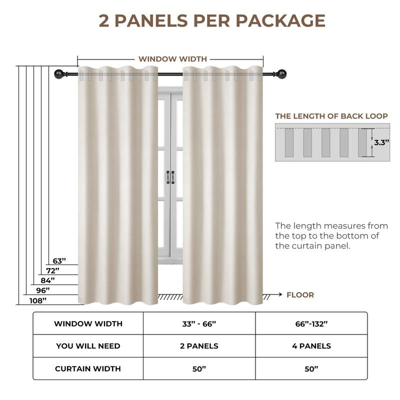 2pcs Blackout Curtains